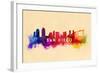 San Diego, California - Skyline Abstract-Lantern Press-Framed Art Print