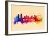 San Diego, California - Skyline Abstract-Lantern Press-Framed Art Print