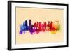 San Diego, California - Skyline Abstract-Lantern Press-Framed Art Print