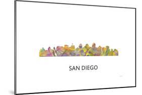 San Diego California Skyline-Marlene Watson-Mounted Giclee Print