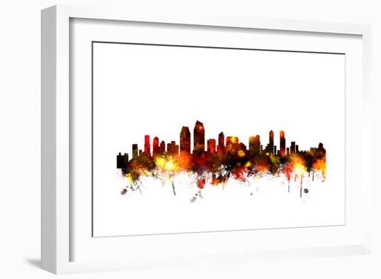 San Diego California Skyline-Michael Tompsett-Framed Art Print