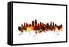 San Diego California Skyline-Michael Tompsett-Framed Stretched Canvas