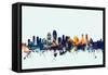 San Diego California Skyline-Michael Tompsett-Framed Stretched Canvas