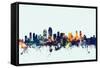 San Diego California Skyline-Michael Tompsett-Framed Stretched Canvas