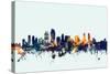 San Diego California Skyline-Michael Tompsett-Stretched Canvas