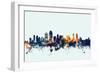 San Diego California Skyline-Michael Tompsett-Framed Art Print