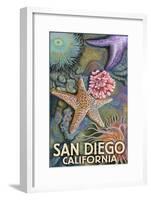 San Diego, California - Tidepool-Lantern Press-Framed Art Print