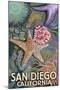 San Diego, California - Tidepool-Lantern Press-Mounted Art Print