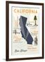 San Diego, California - Typography and Icons-Lantern Press-Framed Art Print