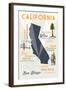 San Diego, California - Typography and Icons-Lantern Press-Framed Art Print