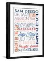 San Diego, California - Typography-Lantern Press-Framed Art Print