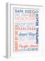 San Diego, California - Typography-Lantern Press-Framed Art Print