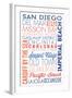 San Diego, California - Typography-Lantern Press-Framed Art Print