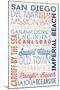 San Diego, California - Typography-Lantern Press-Mounted Art Print