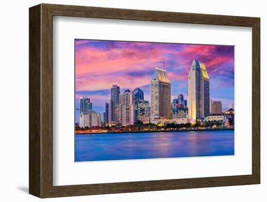 San Diego, California, USA Downtown Skyline.-SeanPavonePhoto-Framed Photographic Print
