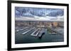 San Diego, California - Water and City Aerial View-Lantern Press-Framed Art Print