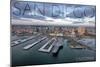 San Diego, California - Water and City Aerial View-Lantern Press-Mounted Art Print
