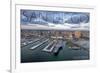 San Diego, California - Water and City Aerial View-Lantern Press-Framed Premium Giclee Print