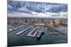 San Diego, California - Water and City Aerial View-Lantern Press-Mounted Premium Giclee Print