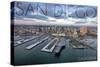 San Diego, California - Water and City Aerial View-Lantern Press-Stretched Canvas