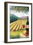 San Diego, California - Wine Country-Lantern Press-Framed Art Print