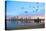 San Diego City Scape at Dawn with Seagulls Flying in the Foreground-pdb1-Stretched Canvas