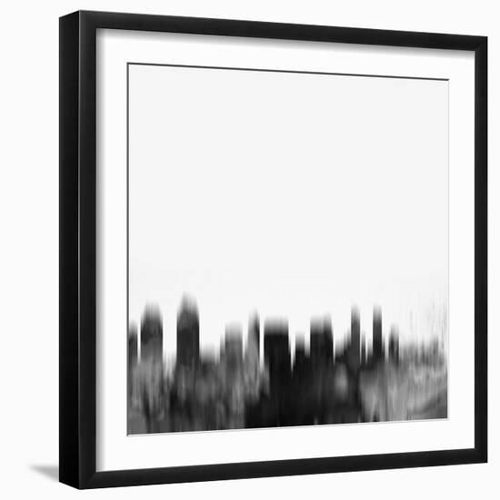 San Diego City Skyline - Black-NaxArt-Framed Art Print