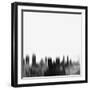 San Diego City Skyline - Black-NaxArt-Framed Art Print