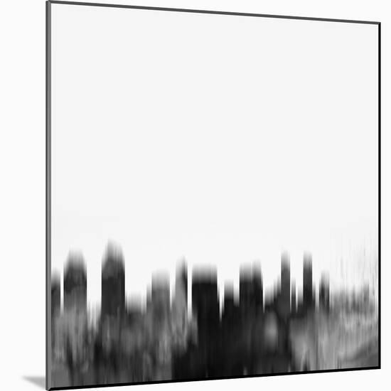 San Diego City Skyline - Black-NaxArt-Mounted Art Print