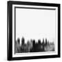 San Diego City Skyline - Black-NaxArt-Framed Art Print