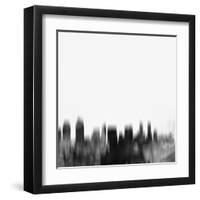 San Diego City Skyline - Black-NaxArt-Framed Art Print