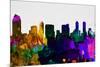 San Diego City Skyline-NaxArt-Mounted Premium Giclee Print