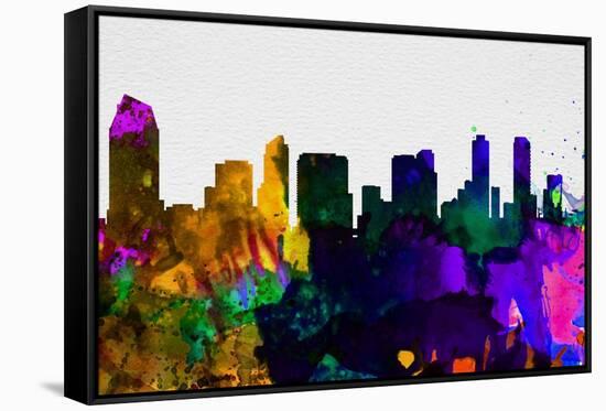 San Diego City Skyline-NaxArt-Framed Stretched Canvas