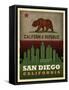 San Diego Flag-Red Atlas Designs-Framed Stretched Canvas