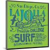San Diego La Jolla Surfing-null-Mounted Art Print