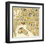 San Diego Map-Jazzberry Blue-Framed Art Print