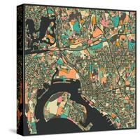 San Diego Map-Jazzberry Blue-Stretched Canvas