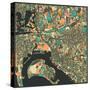 San Diego Map-Jazzberry Blue-Stretched Canvas