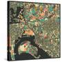 San Diego Map-Jazzberry Blue-Stretched Canvas