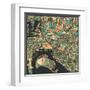 San Diego Map-Jazzberry Blue-Framed Art Print