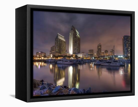 San Diego Marina and Skyline at Dusk, California, United States of America, North America-Sergio Pitamitz-Framed Stretched Canvas