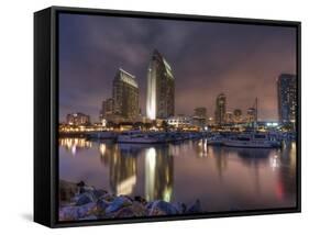 San Diego Marina and Skyline at Dusk, California, United States of America, North America-Sergio Pitamitz-Framed Stretched Canvas