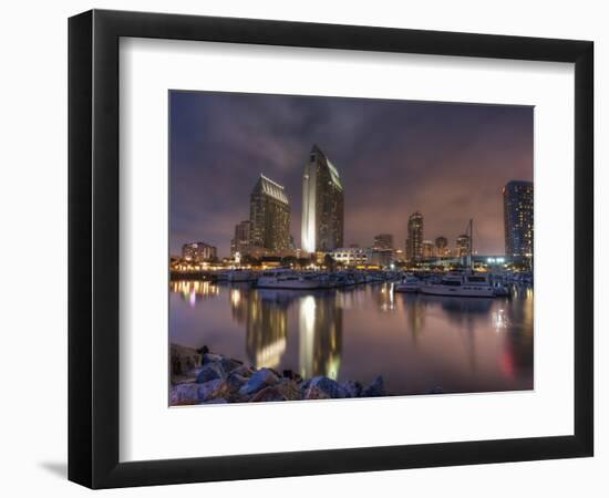 San Diego Marina and Skyline at Dusk, California, United States of America, North America-Sergio Pitamitz-Framed Photographic Print