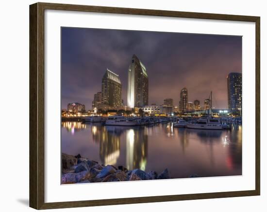 San Diego Marina and Skyline at Dusk, California, United States of America, North America-Sergio Pitamitz-Framed Photographic Print