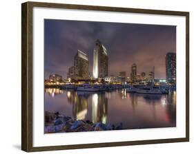 San Diego Marina and Skyline at Dusk, California, United States of America, North America-Sergio Pitamitz-Framed Photographic Print