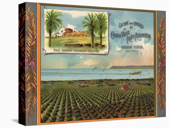 San Diego Mission Brand - Chula Vista, California - Citrus Crate Label-Lantern Press-Stretched Canvas