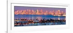 San Diego Skyline at Night and Marina-Andy Z-Framed Art Print