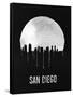 San Diego Skyline Black-null-Framed Stretched Canvas