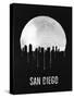 San Diego Skyline Black-null-Stretched Canvas