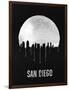 San Diego Skyline Black-null-Framed Art Print